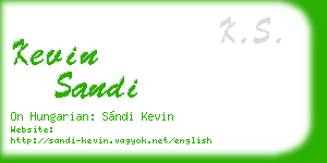 kevin sandi business card